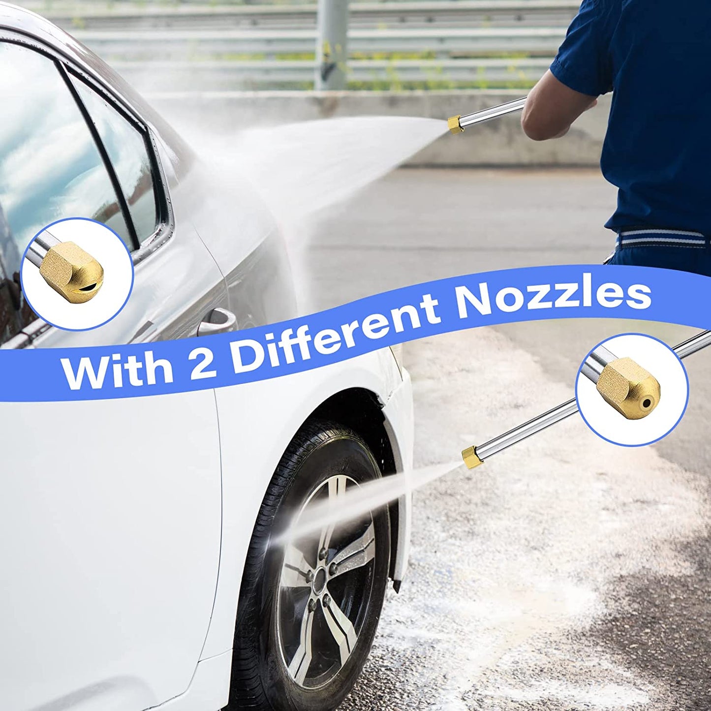 💦 50% RABATT NU! 🚿 Högtrycksvattenpistol – 3 Munstycken & Aluminiumlegering – Kraftfull Rengöringsstav för Bil & Trädgård 🚗