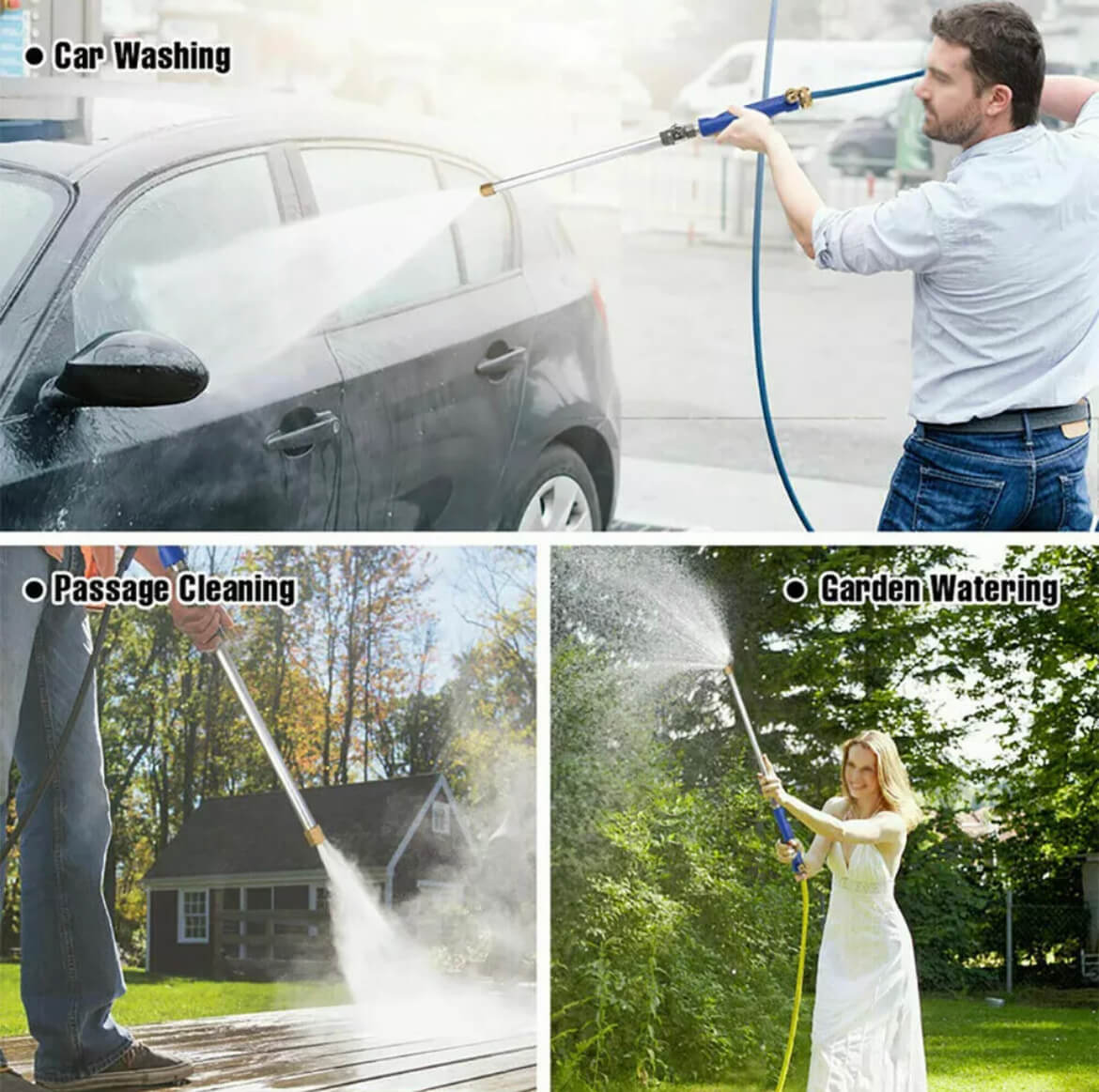 💦 50% RABATT NU! 🚿 Högtrycksvattenpistol – 3 Munstycken & Aluminiumlegering – Kraftfull Rengöringsstav för Bil & Trädgård 🚗