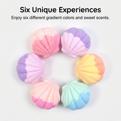 6 förpackningar Kids Shell Bath Bombs med överraskningssmycken inuti