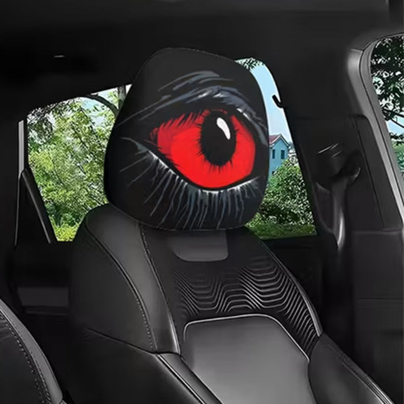 🚗 KÖP 3 FÅ 1 GRATIS! 😈 Läskigt Röda Ögon Bilnackstödsskydd – Skrämmande Design, Mjukt Tyg & Perfekt För Halloween & Bilentusiaster 👁️‍🗨️