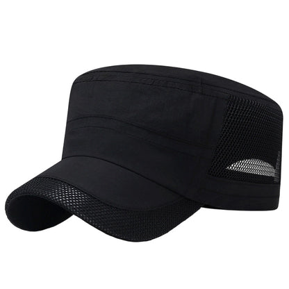 Utomhuskeps med nätpaneler och platt topp