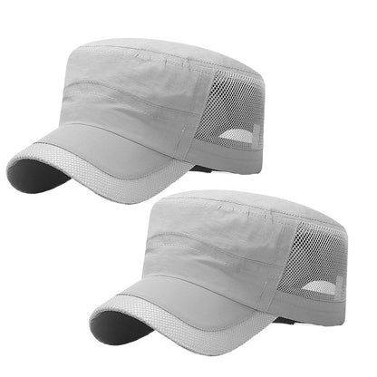 Utomhuskeps med nätpaneler och platt topp