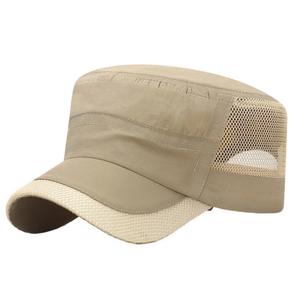 Utomhuskeps med nätpaneler och platt topp