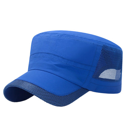 Utomhuskeps med nätpaneler och platt topp