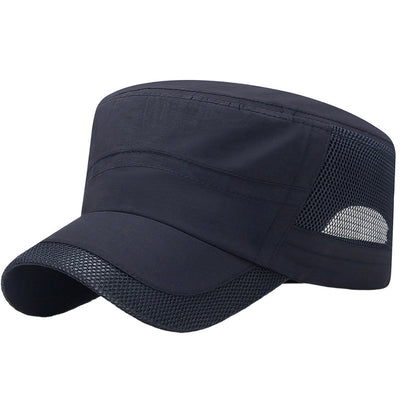 Utomhuskeps med nätpaneler och platt topp