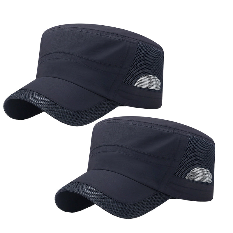 Utomhuskeps med nätpaneler och platt topp