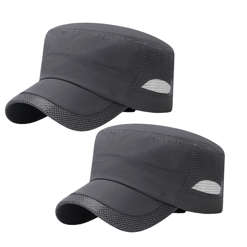 Utomhuskeps med nätpaneler och platt topp