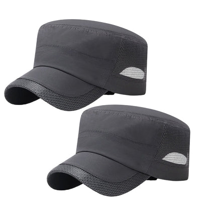 Utomhuskeps med nätpaneler och platt topp