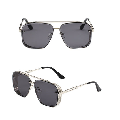 📢📢 50% rabatt !!   ⏰ Mäns Retro Dubbel Bridge Metallram Solglasögon