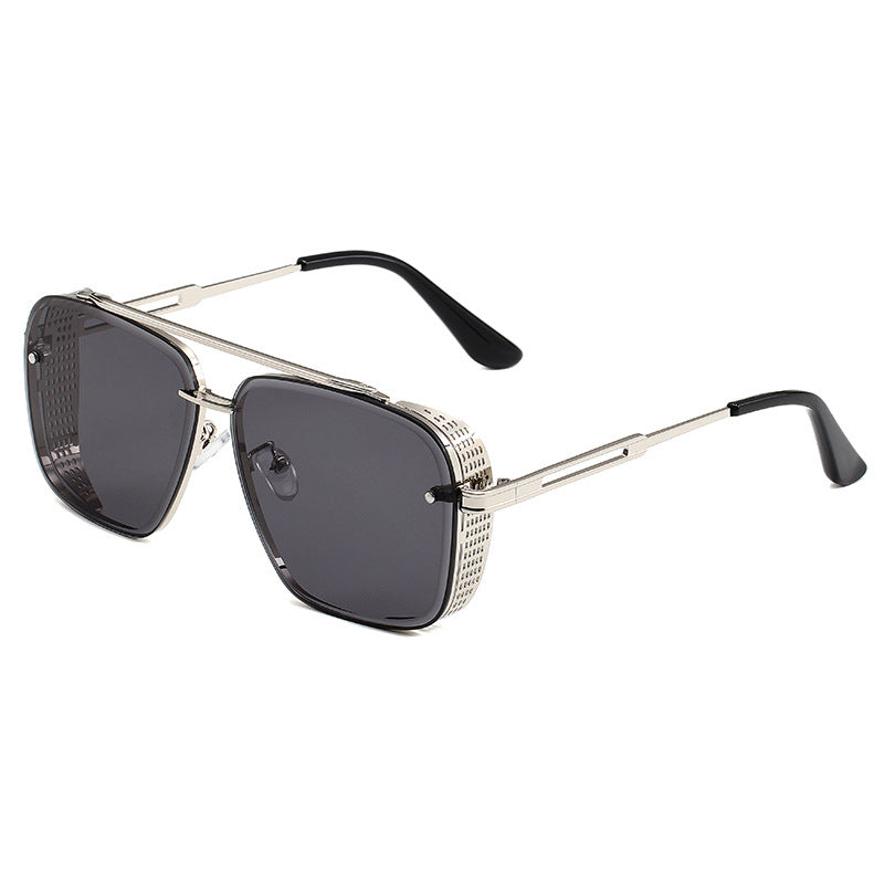 📢📢 50% rabatt !!   ⏰ Mäns Retro Dubbel Bridge Metallram Solglasögon