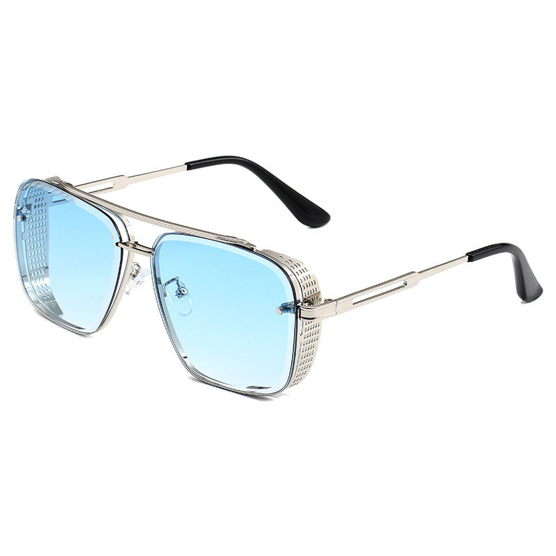 📢📢 50% rabatt !!   ⏰ Mäns Retro Dubbel Bridge Metallram Solglasögon