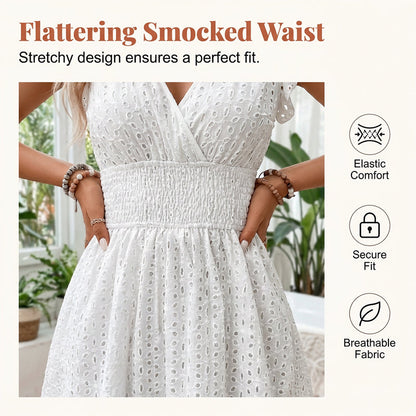 👗 50% RABATT! 🎀 Premium Sommarklänning med Volangärmar – Elegant Design, Lätt Tyg & Perfekt För En Romantisk Stil På Varma Dagar ☀️