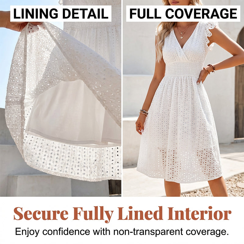 👗 50% RABATT! 🎀 Premium Sommarklänning med Volangärmar – Elegant Design, Lätt Tyg & Perfekt För En Romantisk Stil På Varma Dagar ☀️