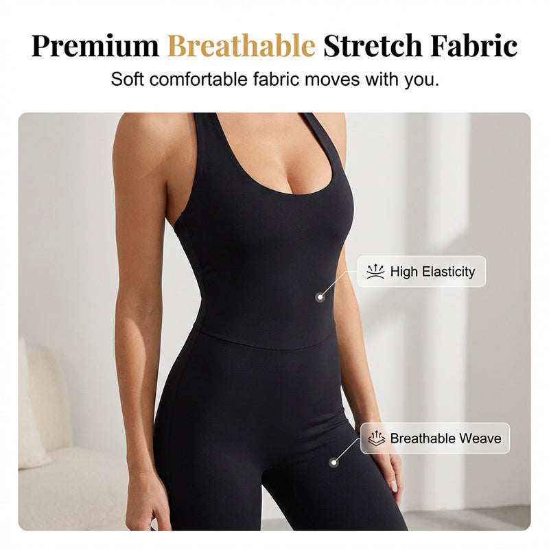 Figurnära jumpsuit för träning och yoga