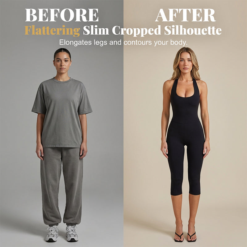 Figurnära jumpsuit för träning och yoga