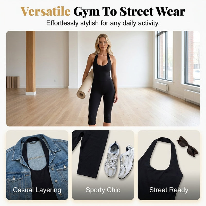 Figurnära jumpsuit för träning och yoga