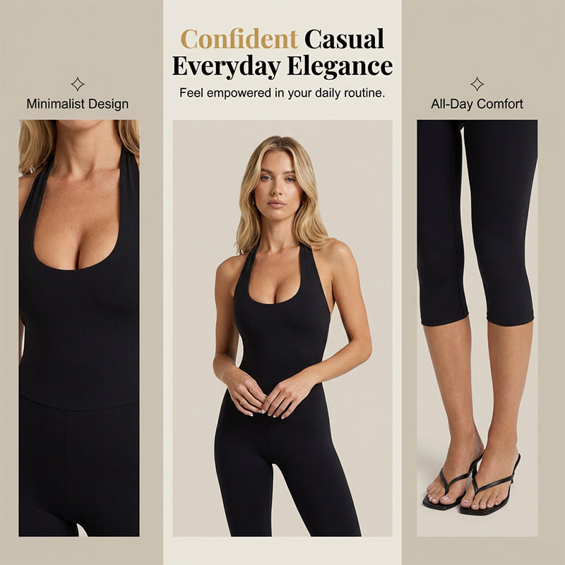 Figurnära jumpsuit för träning och yoga