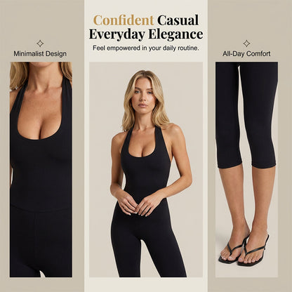 Figurnära jumpsuit för träning och yoga