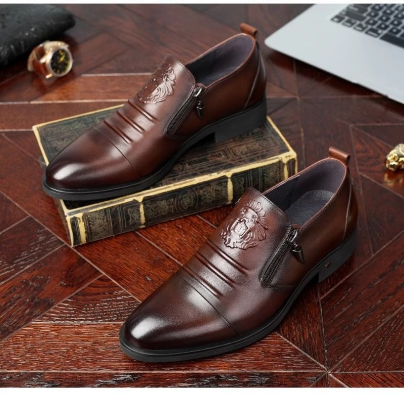 Herrars retro business slip-on ankelsskor