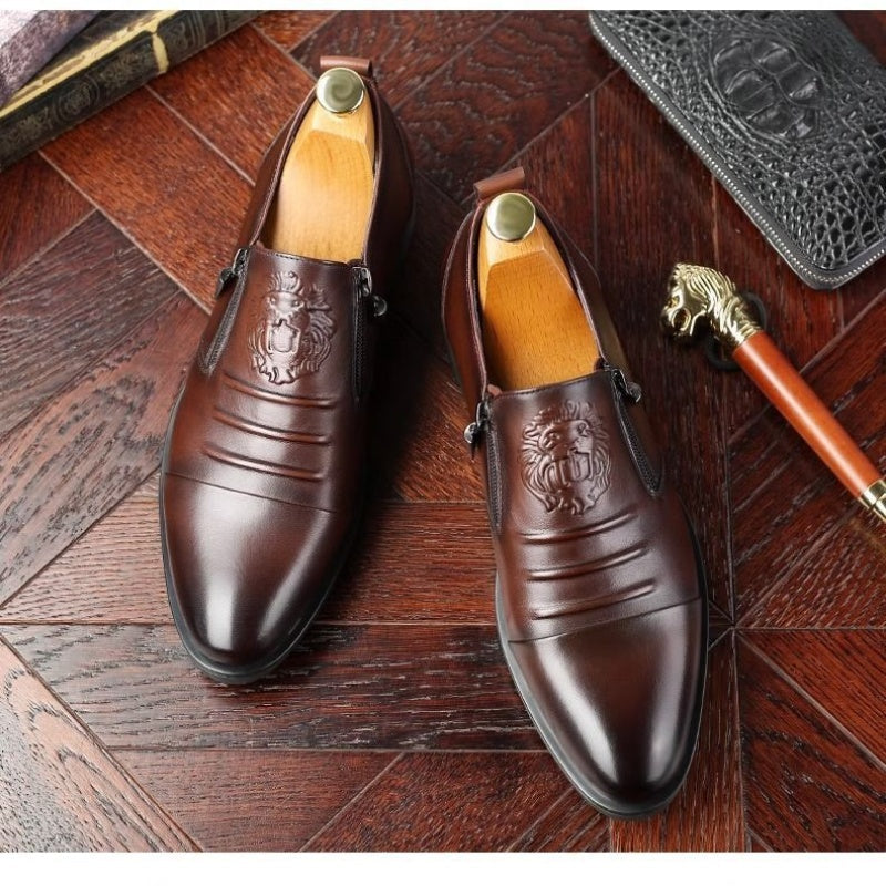 Herrars retro business slip-on ankelsskor
