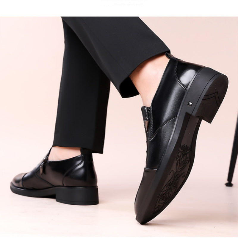 Herrars retro business slip-on ankelsskor