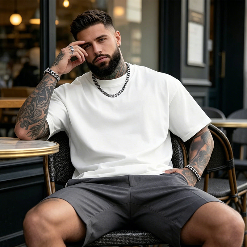 👕 50 % RABATT! 🌿 Herr-T-shirt – avslappnad passform, rund hals och andningsbar bomull 👕🌿