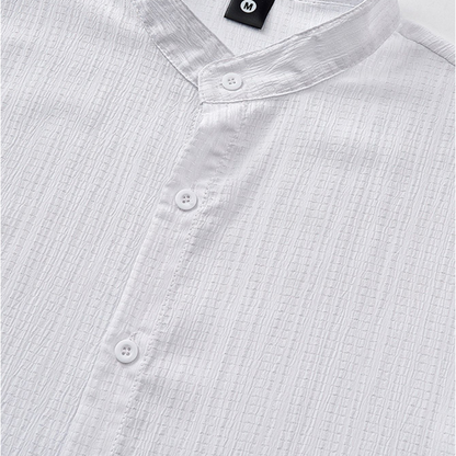 👕 50% RABATT! ☀️ Somrig kortärmad herrskjorta med ståkrage – Bekväm, andningsbar & perfekt för varma sommardagar 🔥