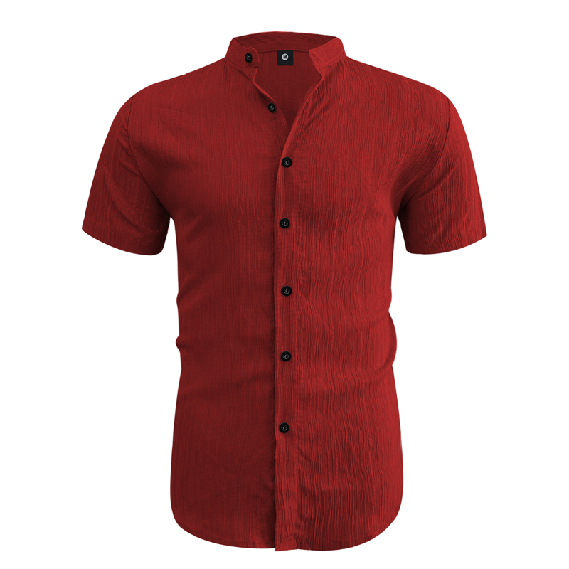 👕 50% RABATT! ☀️ Somrig kortärmad herrskjorta med ståkrage – Bekväm, andningsbar & perfekt för varma sommardagar 🔥