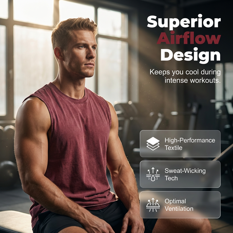 👕 50% RABATT! 🔥 Herr Vintage-tvättad Ärmlös Linne – Andningsbar, Lätt & Perfekt För En Ledig Sommarlook Eller Gymträning 💪