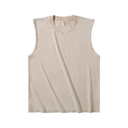 👕 50% RABATT! 🔥 Herr Vintage-tvättad Ärmlös Linne – Andningsbar, Lätt & Perfekt För En Ledig Sommarlook Eller Gymträning 💪