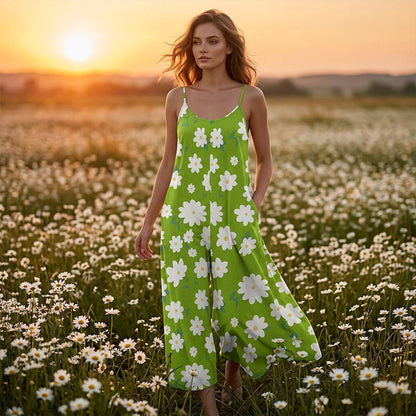 👗 50% RABATT NU! 🌸 Kvinnors Blommönstrad Vida Ben Hoppdräkt – Avslappnad Passform, Sidofickor & Andningsbar – Plusstorlekar Finns ✨