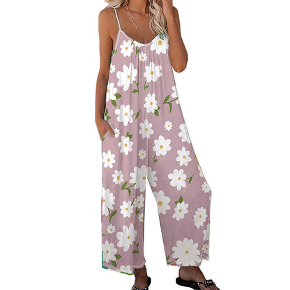 👗 50% RABATT NU! 🌸 Kvinnors Blommönstrad Vida Ben Hoppdräkt – Avslappnad Passform, Sidofickor & Andningsbar – Plusstorlekar Finns ✨