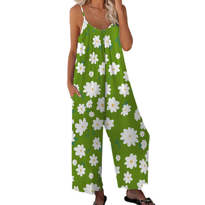 👗 50% RABATT NU! 🌸 Kvinnors Blommönstrad Vida Ben Hoppdräkt – Avslappnad Passform, Sidofickor & Andningsbar – Plusstorlekar Finns ✨