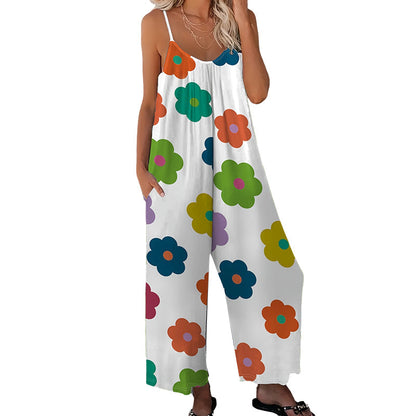 👗 50% RABATT NU! 🌸 Kvinnors Blommönstrad Vida Ben Hoppdräkt – Avslappnad Passform, Sidofickor & Andningsbar – Plusstorlekar Finns ✨