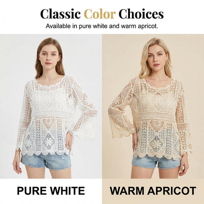 👚 50% RABATT! 🌸 Vintageinspirerad Spetsblus för Damer – Delikat Spets, Mjukt Tyg & Perfekt För En Romantisk & Elegant Look 💃