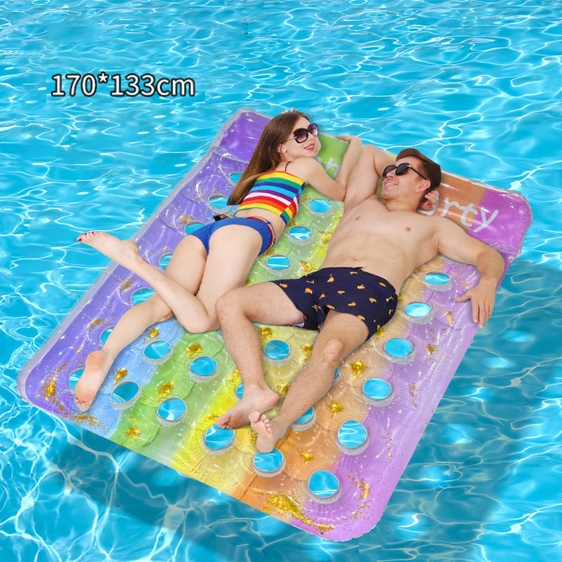 🏊 50% RABATT! 🛟 Tjockt PVC Uppblåsbar Flytmatta – Extra Slitstark, Halkfri Yta & Perfekt För Avkoppling På Vattnet I Poolen Eller Sjön 🌊