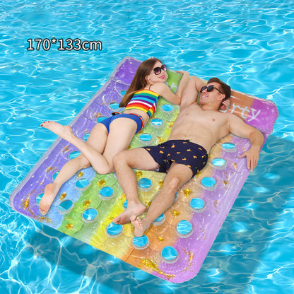 🏊 50% RABATT! 🛟 Tjockt PVC Uppblåsbar Flytmatta – Extra Slitstark, Halkfri Yta & Perfekt För Avkoppling På Vattnet I Poolen Eller Sjön 🌊