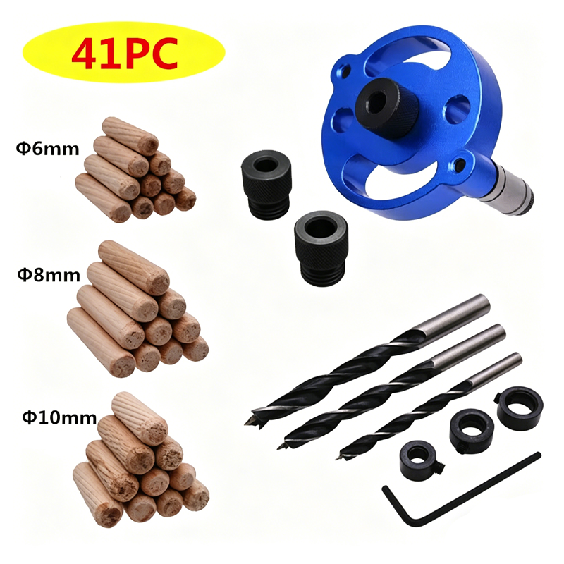 🔥50 % rabatt！🔥Självcentrerande dymlingsjigg – precisionsborrning, justerbar & hållbar i aluminium 🪚🔧