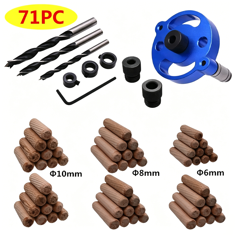 🔥50 % rabatt！🔥Självcentrerande dymlingsjigg – precisionsborrning, justerbar & hållbar i aluminium 🪚🔧