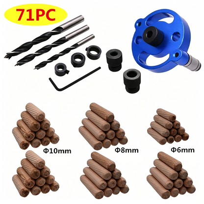 🔥50 % rabatt！🔥Självcentrerande dymlingsjigg – precisionsborrning, justerbar & hållbar i aluminium 🪚🔧
