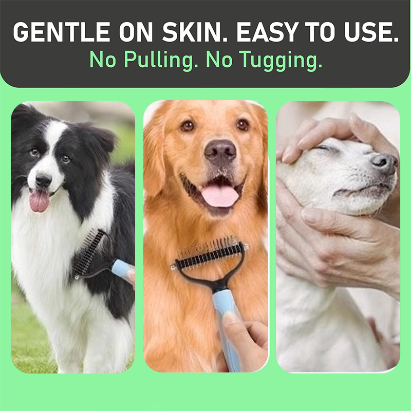 🐾 Köp 1 få 1 gratis! 🧹 Dubbelsidig Pälsvårdskam för Hundar & Katter – Rensa Lös Päls & Mjuka Borstar – Perfekt För Daglig Skötsel & Minimerad Fällning 🐶