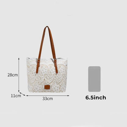 👜 50% RABATT NU! 🌸 Vintage Spets Axelsväska – Elegant Spets, Rymlig & Justerbar Rem – Perfekt För Bröllop, Vardag & Resor ✨