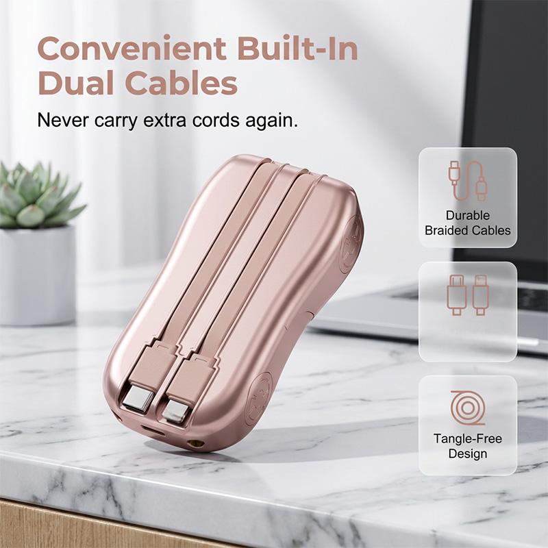 Powerbank med sportbilsdesign och två kablar