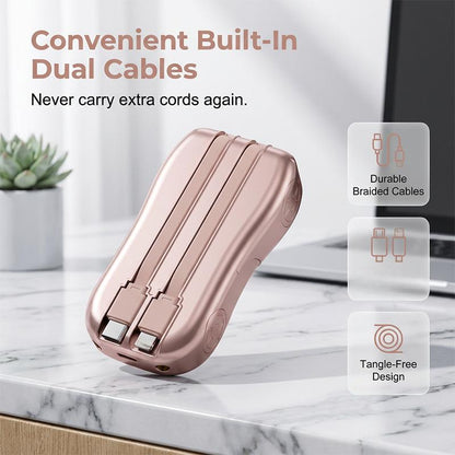Powerbank med sportbilsdesign och två kablar