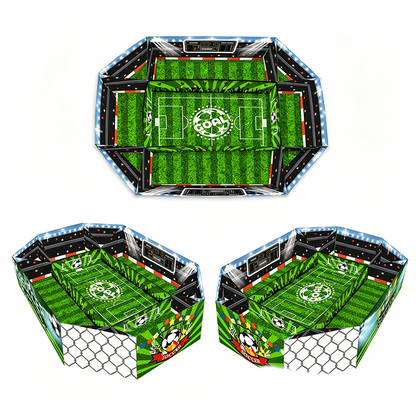 Snacksbricka med fotbollsstadionmotiv, 3-delars set