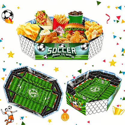 Snacksbricka med fotbollsstadionmotiv, 3-delars set