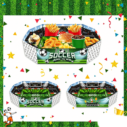 Snacksbricka med fotbollsstadionmotiv, 3-delars set