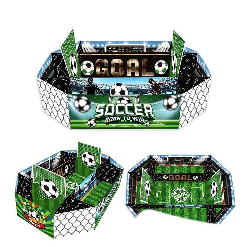 Snacksbricka med fotbollsstadionmotiv, 3-delars set