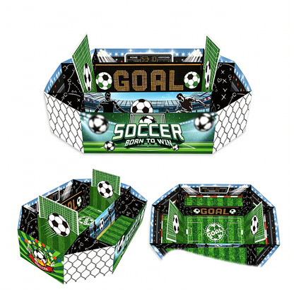 Snacksbricka med fotbollsstadionmotiv, 3-delars set