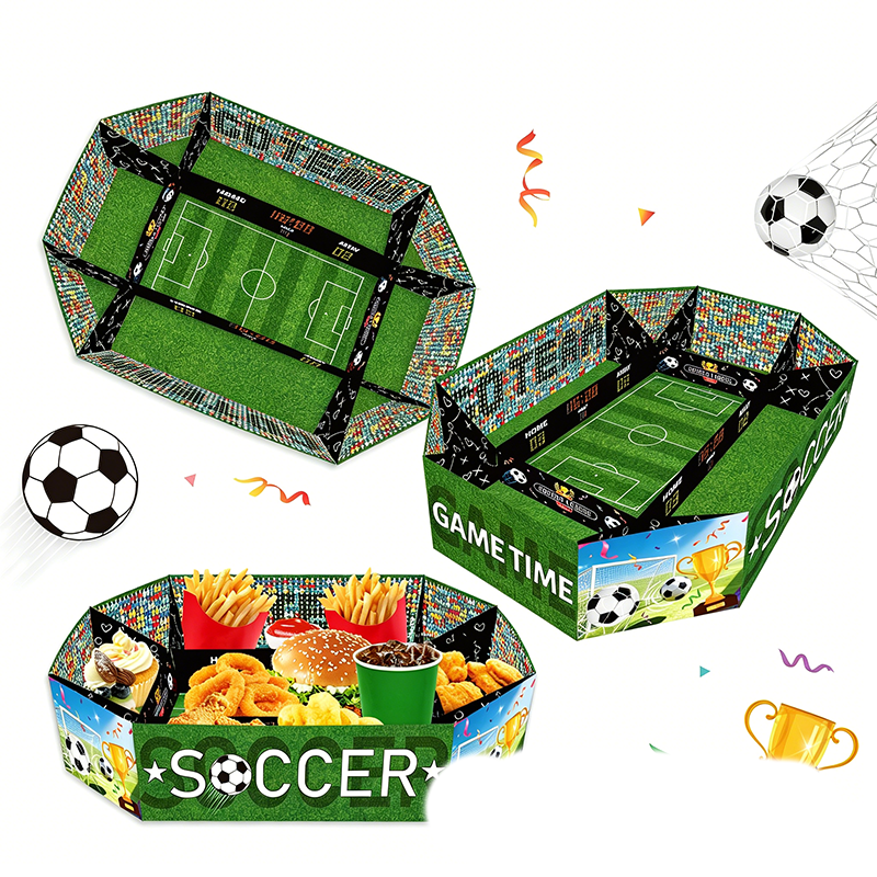 Snacksbricka med fotbollsstadionmotiv, 3-delars set